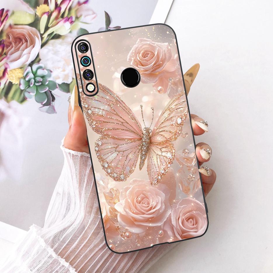 For Tecno Spark 4 Case KC8 Luxury Flowers Butterfly Painted Cover Soft Silicone Case For Tecno Camon 12 Camon12 CC7S Spark4 Bags