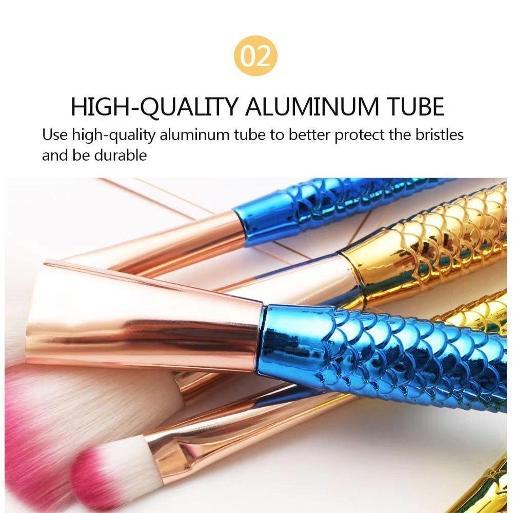 4pcs/set Soft Fiber Mermaid makeup brush Eye Shadow Brush Cosmetic Brush Kit Women