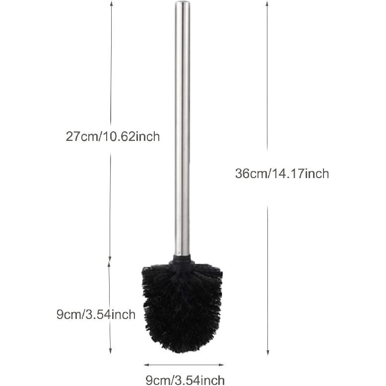 4PCS Toilet Brush Toilet Brushes Flexible Toilet Bowl Brush with Stainless Steel Handle for Bathroom Cleaning. (Black)