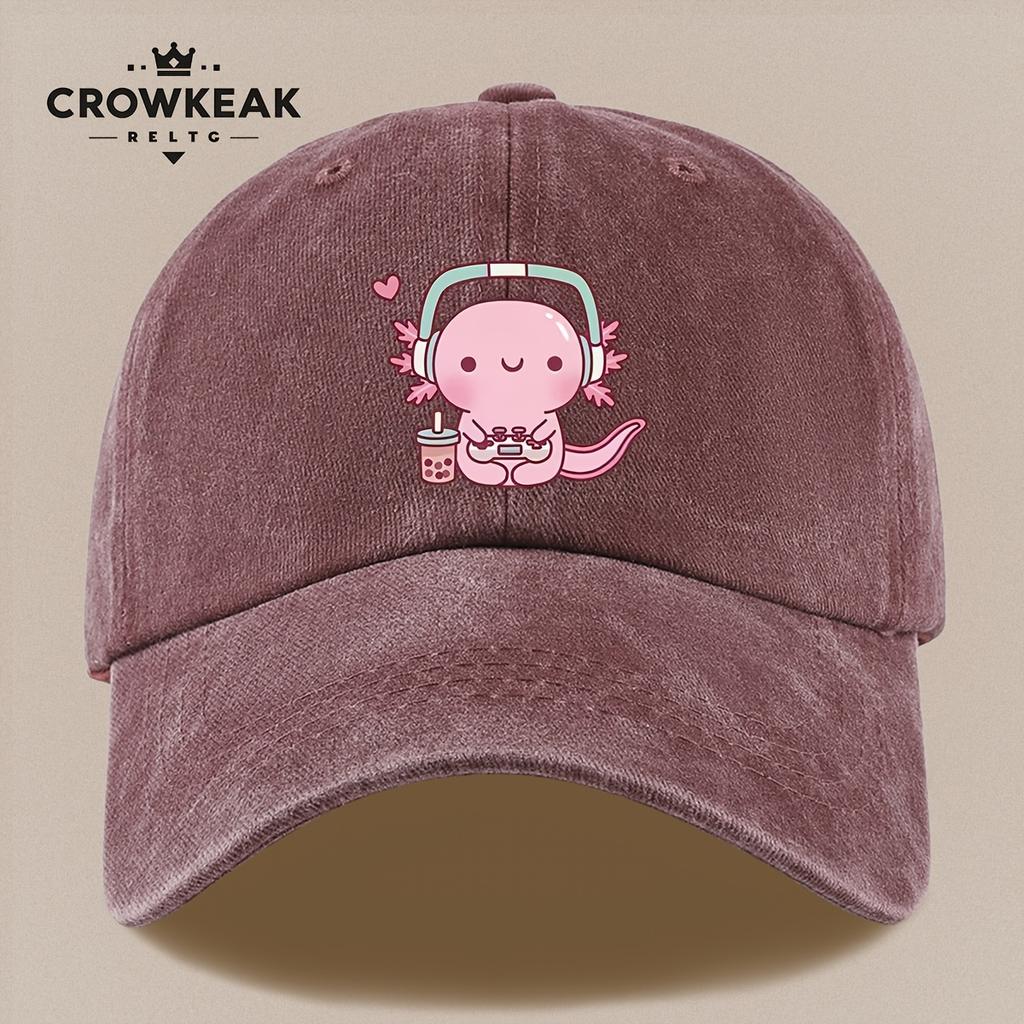 CartoonPatterned Baseball Cap Featuring a Salamander Designed Simply Yet Stylishly for Both Men And Women This Cap Is Perfect