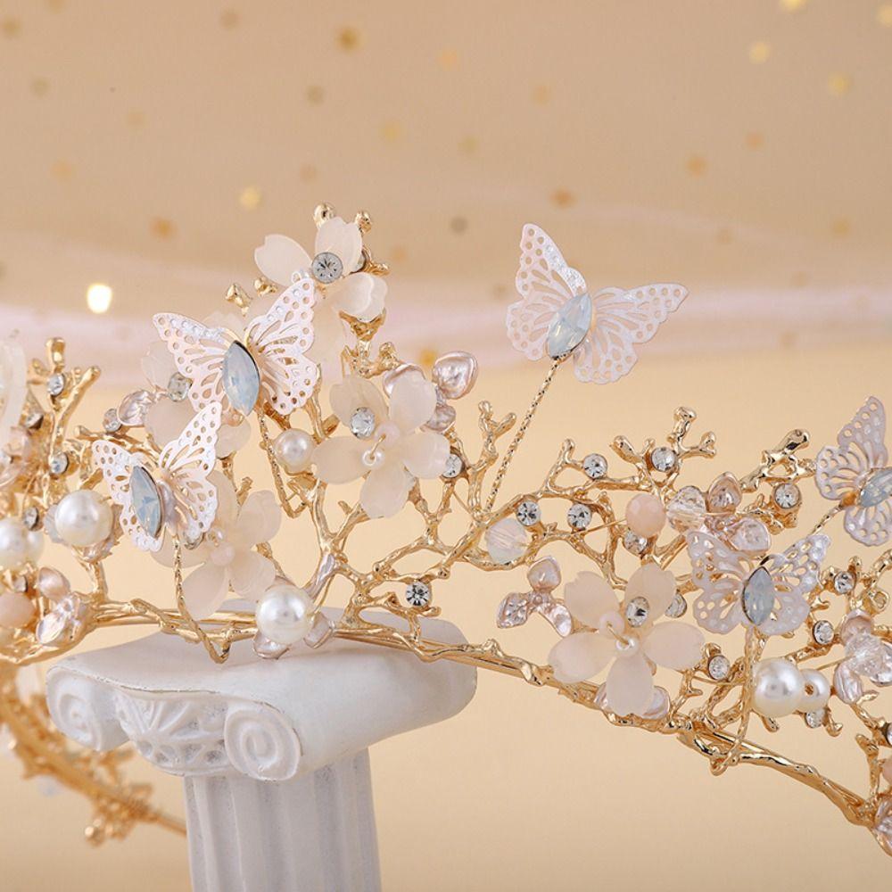 Gift Wedding Hair Headband Bride Tiaras Butterfly Hairband Hair Jewelry Baroque Rhinestone Crown Crystal
