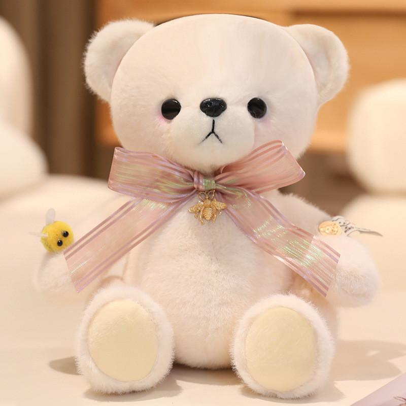 Cute Bow Decoration Deer And Bear Plush Toy Doll For Kids And Gift Giving