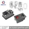 Входная вилка Штыревой разъем 3 контакта IEC320 C14 Электрическая розетка Светодиод 250 В Клавишный переключатель Латунь 10А Предохранитель Компьютерные аксессуары для монтажа