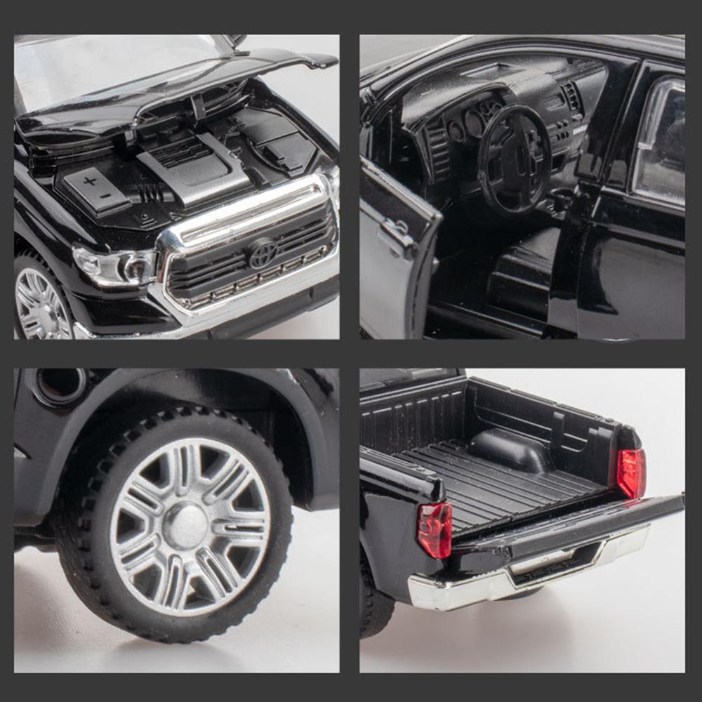 1/32 Масштаб Toyota Tundra Пикапы Литые автомобили Модель игрушки, игрушка из цинкового сплава со звуком и светом, откат, подарки на день рождения для детей
