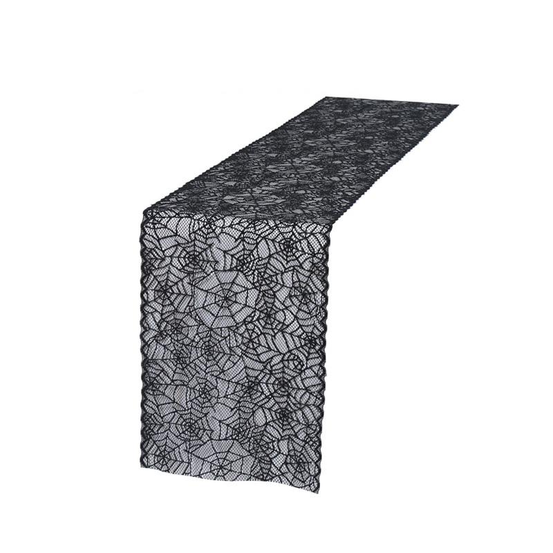1 шт., домашний декор, черная скатерть, украшение для праздничного стола, кружевная паутина, скатерть на Хэллоуин, скатерть