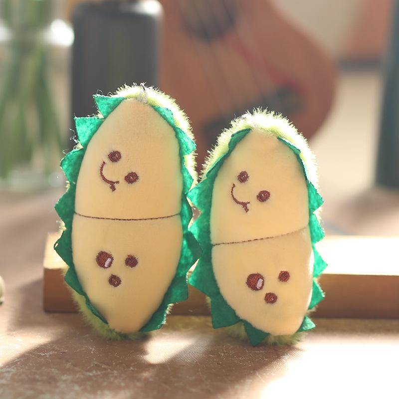 11cm Durian Plush Toy Cute Stuffed Fruit with Soft Spikes Funny Prank Gift for Kids Friends Fruit Lovers Durian Keychain