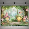Set of 1 Magic Forest Mushroom Room Background, Polyester Fiber Photography Background