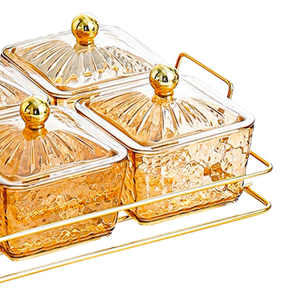 Десертная тарелка для сухофруктов с крышками, банка для печенья, контейнер для хранения продуктов для свадьбы, столовой, вечеринки, гостиной, приправ