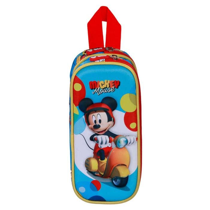 Trousse Double 3D - Disney Mickey Mouse Scooter - Bleu - Taille Unique