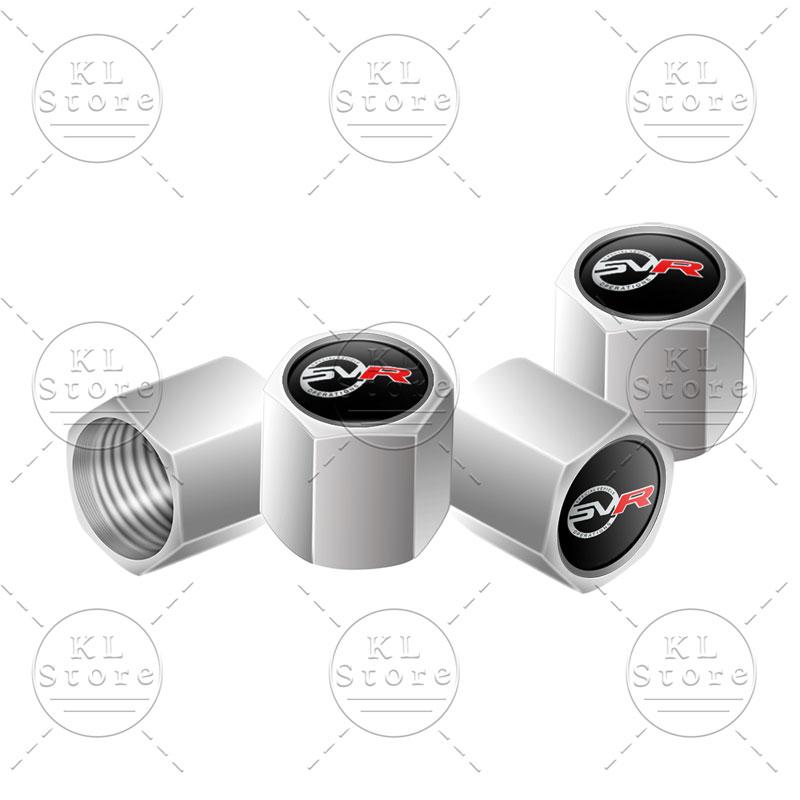 SV SVR Logo Car Tire Valve 4pcs Wheel Tire Valve Stem Dust Cap Cover For Discovery Freelander Land Rover Range Rover Evoque L322 YJ9