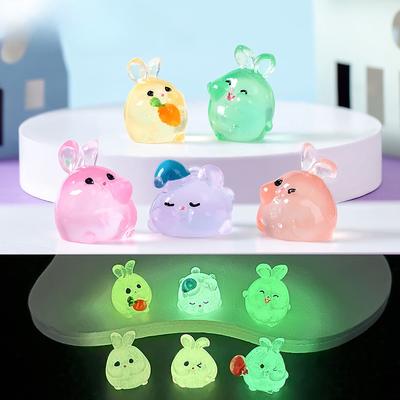 10 шт./лот, мини-фигурка светящегося кролика с героями мультфильмов, светящиеся в темноте миниатюры, сказочное украшение для сада, мох, террариум, микропейзаж