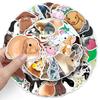 50 милых мультяшных наклеек с животными - маленькие кролики - для детских тетрадей, дневников и украшения чемодана - водонепроницаемые