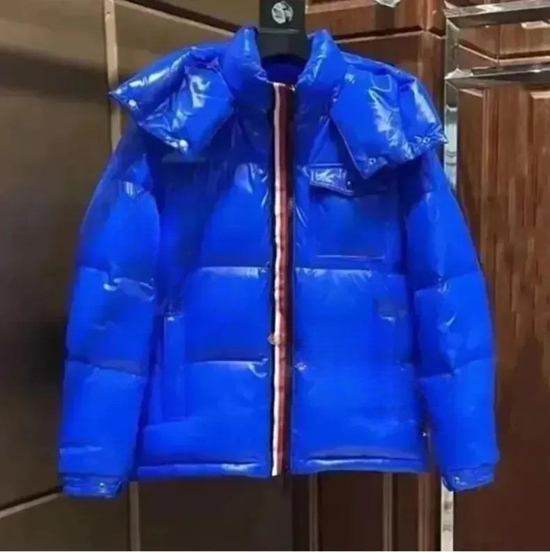 В наличии Зимняя Унисекс Яркая Поверхность Утепленная Теплая Пуховая Куртка с Капюшоном