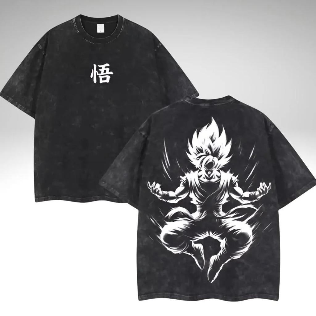 Vintage Anime Dragon Ball Graphic Washed T Shirt Spring Summer Mens Women Cotton Casual Oversized Tee Top Streetwear Harajuku