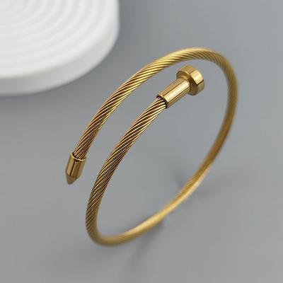 Очаровательный женский браслет из нержавеющей стали с покрытием 18K, шипы, водостойкие ювелирные изделия высокого качества, подарок на свадьбу