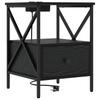 Nightstand Set of 2 Black Oak Effect 41.5 x 40.5 x 55 cm