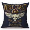 18" Vintage Motorcycle Club Poster Born To Ride Live To Ride Throw Pillow Case Us Funky Style Boy Husband Gift Cushion Cover