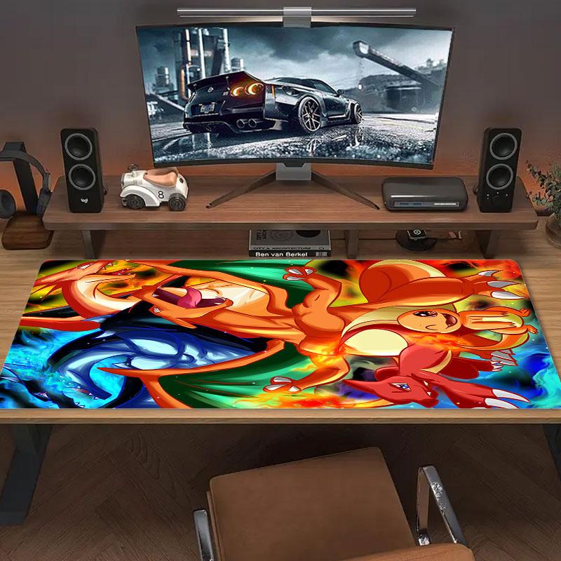 Charmander Mouse Pad, Large Gaming Desk Mat, Non-slip XXL Mousepad for Laptop & Tablet, Mini PC Playmat with Stitched Edges