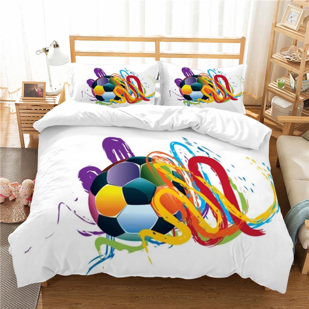 Футбольная картина, покрывало на кровать, костюм, домашняя постельная одежда, комплект пододеяльников с королевой, модный комплект постельных принадлежностей
