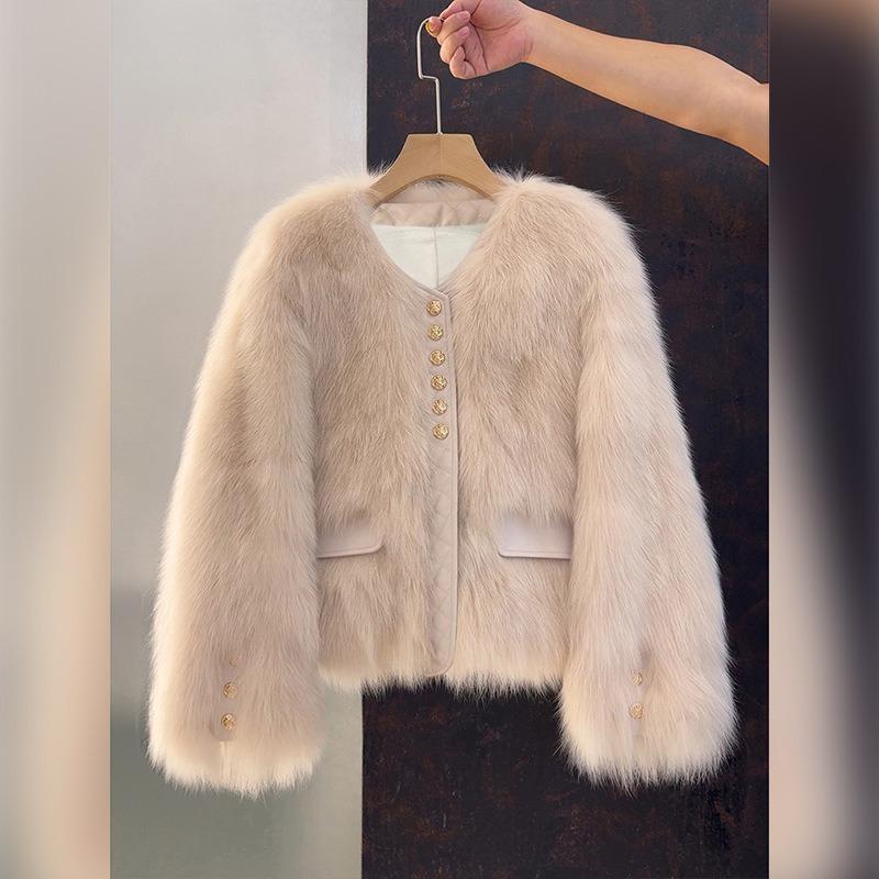 Women S Short Small Fragrance Style Autumn Winter Polyester Outerwear