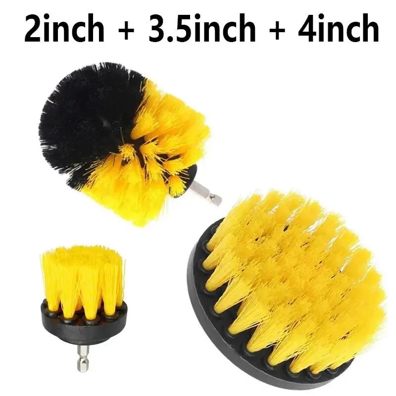 3 pcs/set drill brush set power scrubber wash cleaning brushes tool kit for Grout Floor tub shower tile bathroom kitchen surface