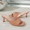 2025 Женские босоножки на высоком каблуке Летняя новая мода Квадратный носок Открытый носок Женские Элегантные Повседневные Удобные Черные Босоножки на высоком каблуке