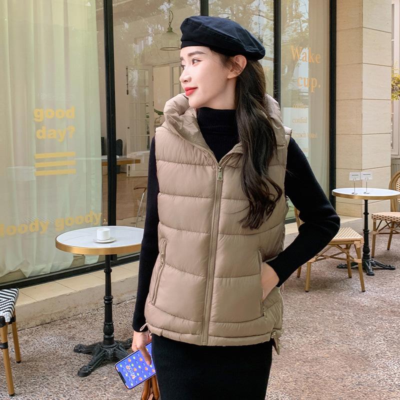 Утолщенный пуховый жилет, женский осенне-зимний короткий приталенный женский жилет, тонкое пальто