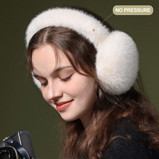 Зимние наушники из искусственного кроличьего меха для девочек, милые однотонные теплые наушники, уличные теплые наушники, складные мягкие пушистые чехлы для ушей