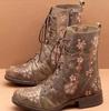 Independent Website Foreign Trade, European and American Retro Printed Embroidered Boots