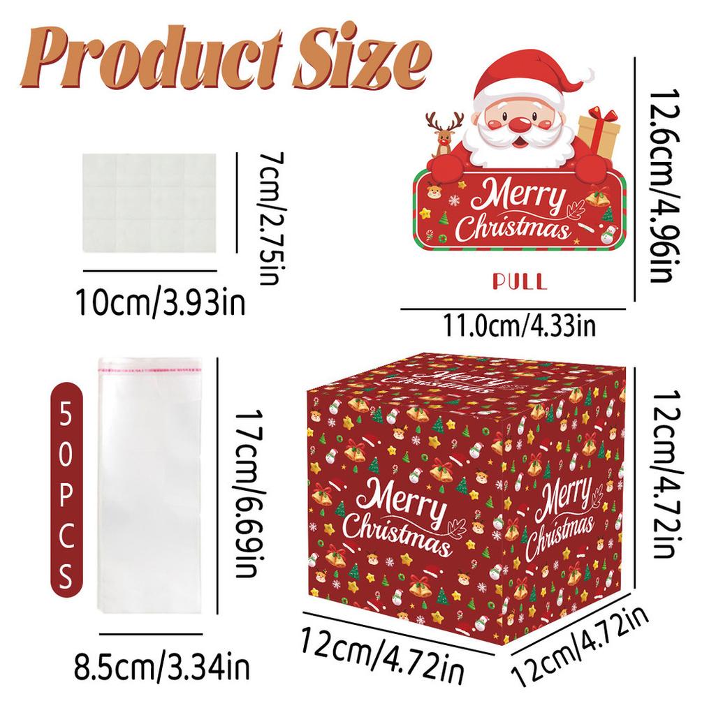 Red Claus Santa Pattern Surprise Gift Box Christmas Decoration Prop Atmosphere