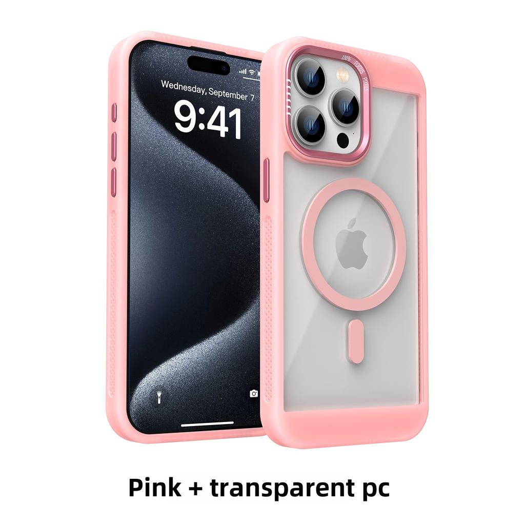 Luxury Magnetic Frame Bumper Case For iPhone 17 16 15 14 13 12 11 Pro Max Plus For Magsafe Acrylic Translucency Protection Cover