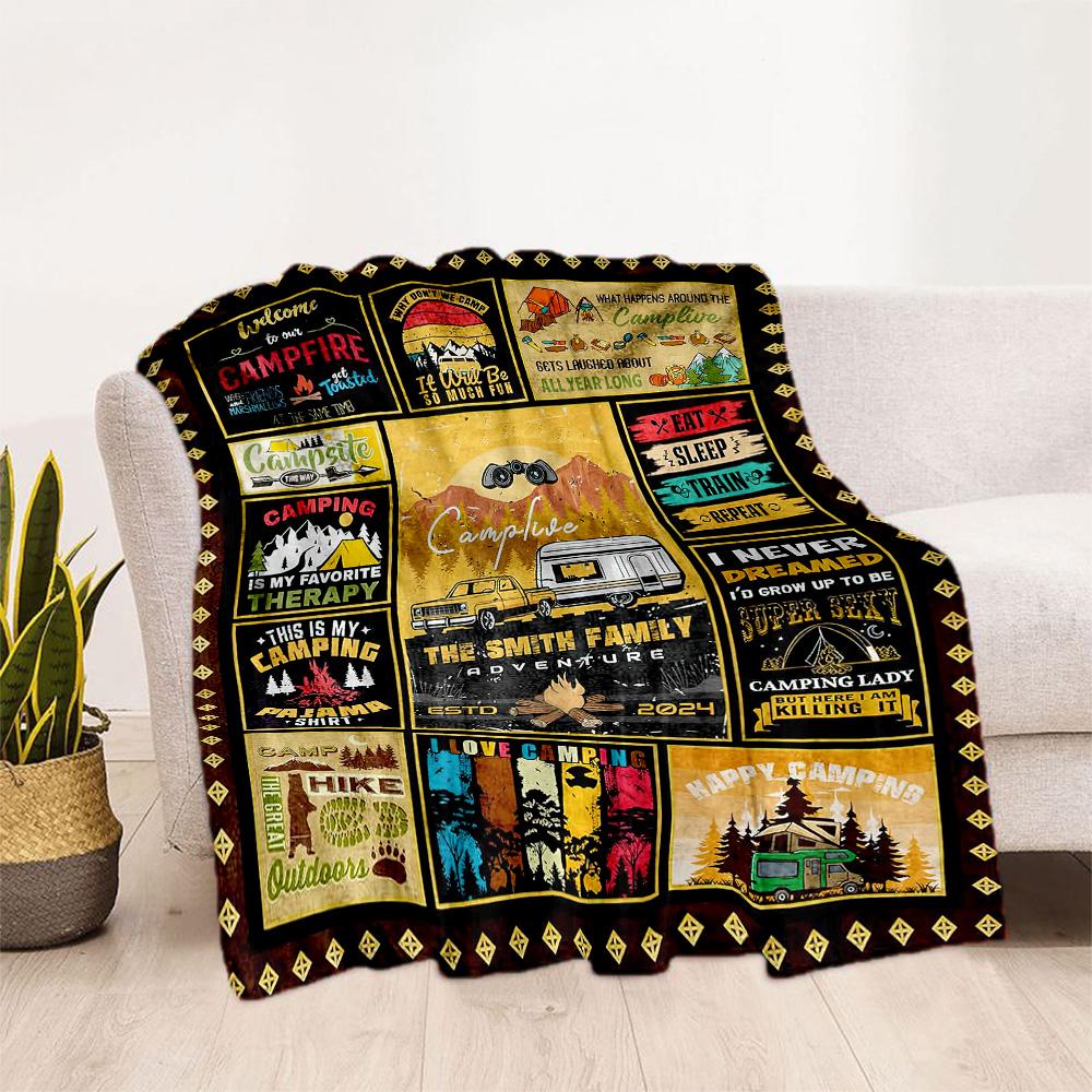 Campfire Night Adventure Blankets are suitable for living rooms,making them an ideal choice for outdoor travel and gifts.