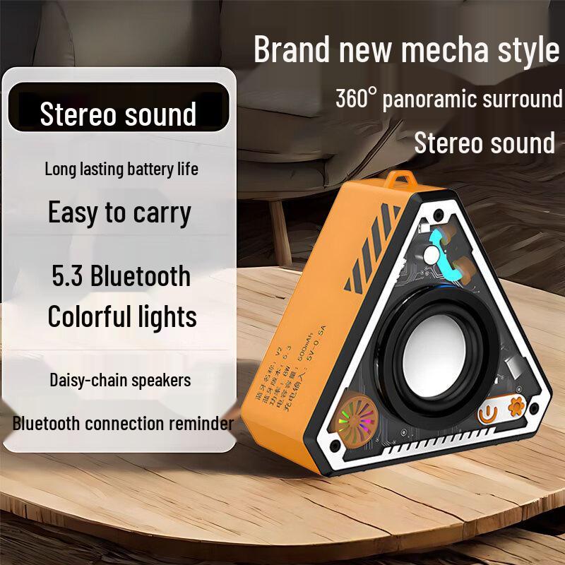 Компактная стальная Bluetooth-колонка V2: Высококачественный звук, Мощный бас, Легкий, Портативный