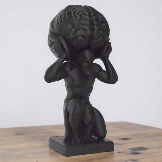 Настольная фигурка, напечатанная на 3D-принтере, Маленький Мужчина с Мозгом, Скульптура для Декора Полки в Гостиной, Спальне, Офисе