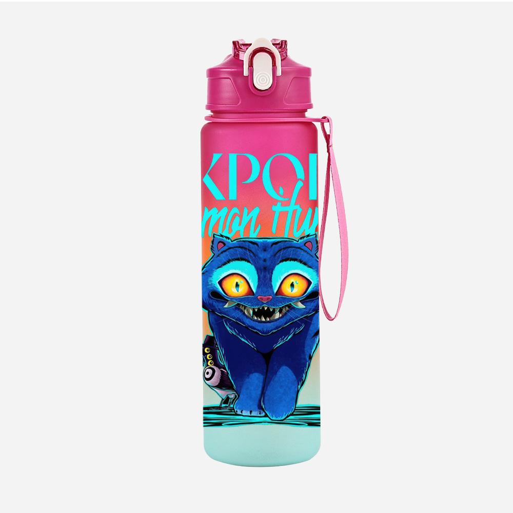 750Ml Water Bottler K-Pop Demon Hunters Printed Character Water Cup Large Capacity Outdoor Portable Rope Drinking Bottle for Boy Girl Gift
