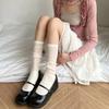 Women Lolita Thin Mid Length Socks Are Comfortable Breathable Knee-socks Lace Casual Soft Solid Simple Vertical Socks