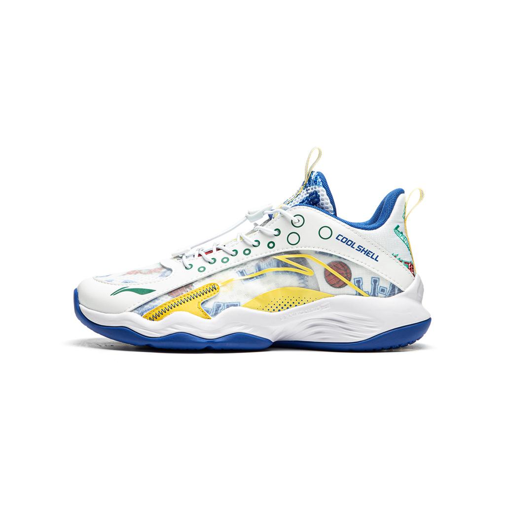 Li Ning Kids Pioneer Ling Primary 2.0 Synthetic Leather Cool Shock Absorption Breathable Low Top Basketball Shoes Kids Basketball Shoes YKBS018-13