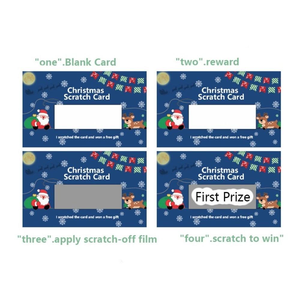 50Pcs/Set Cartoon Xmas Interactive Game Cards Write‑In Kids Christmas Reward Cards Corporate Event