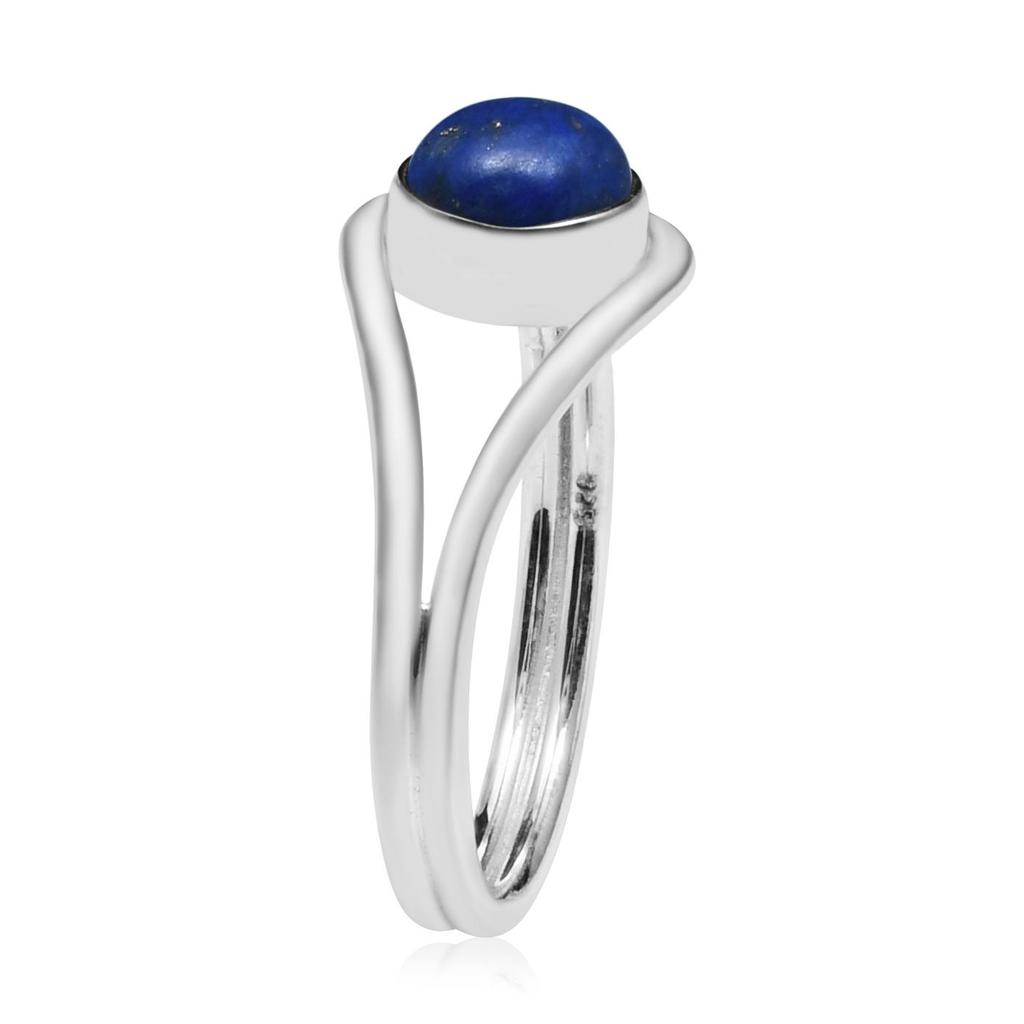 Кольцо с натуральным драгоценным камнем лазуритом, серебро 925 пробы, эффектное кольцо, круглый драгоценный камень, ювелирные изделия ручной работы, подарок на Пасху, размер кольца - 5