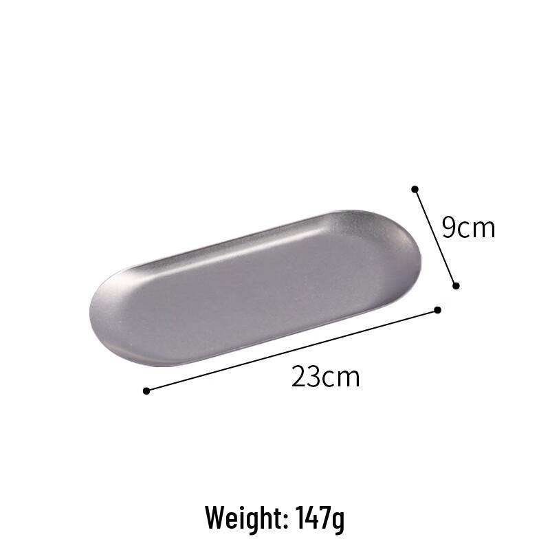 Japanese Retro Distressed Stainless Steel Oval Serving Tray