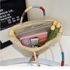 New Luxury Women Straw Woven Basket Handmade Handbag 2025 Large Capacity Straw Weaving Beach Bag Bohemian Travel Shoulder Bags