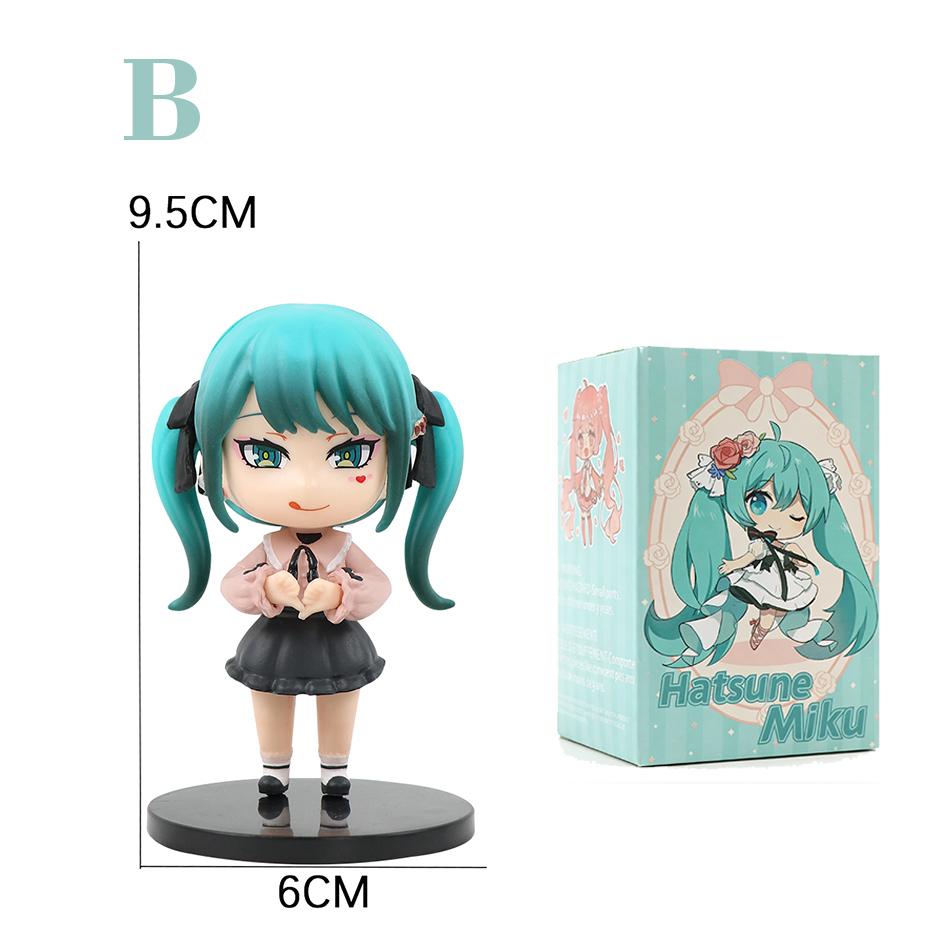 6Pcs/Set Anime Blind Box Hatsune Miku Figure Mini Character Ornaments Kawai Table Decoration For Home Adult Toy Child Gift