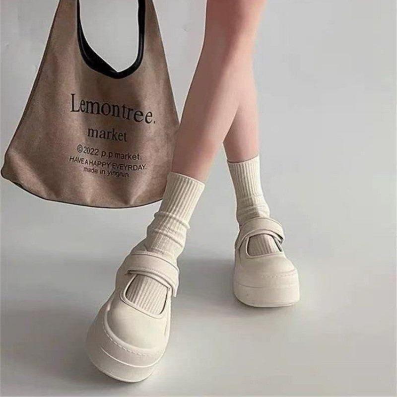 Zhao Ruth летние прохладные дышащие уродливые милые маффины липучки маленькие белые туфли женские новые нишевые кеды