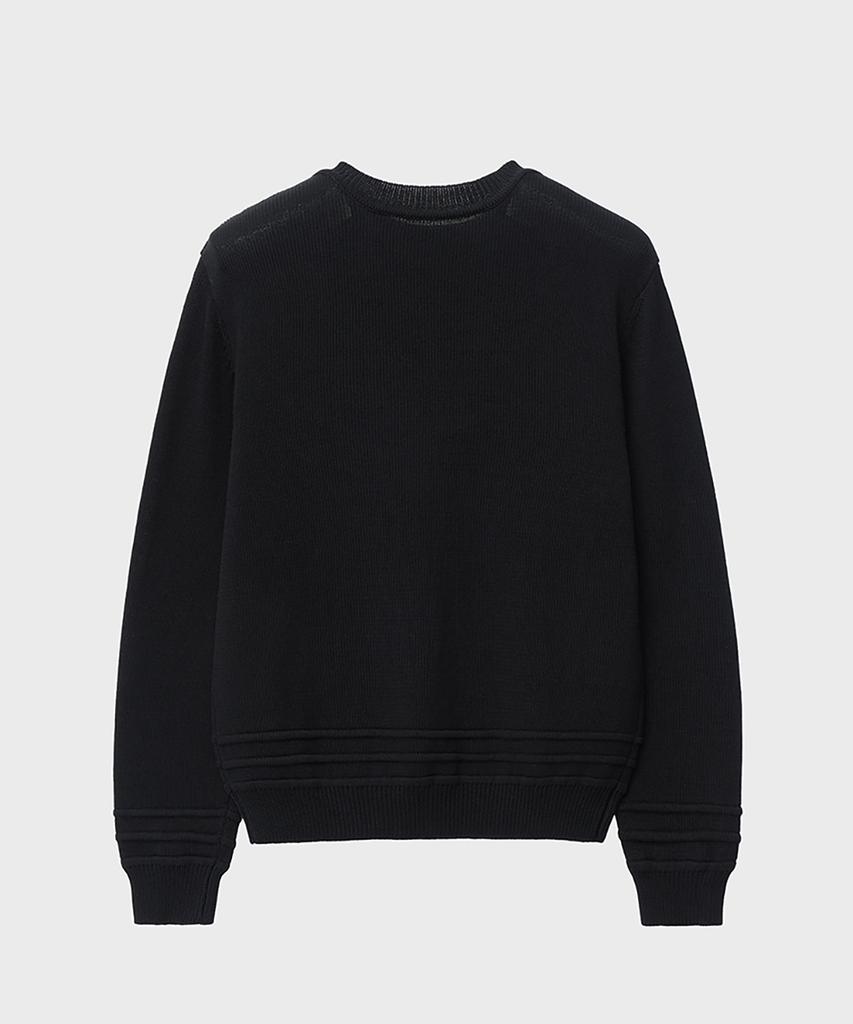 NOIRER FOR WOMAN Lux Cotton Classic Button-Up Sweater (Black)