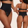 Трусики-тонг с контролем живота для женщин, утягивающее белье с высокой талией, эластичный корректор фигуры, сексуальное Т-образное белье