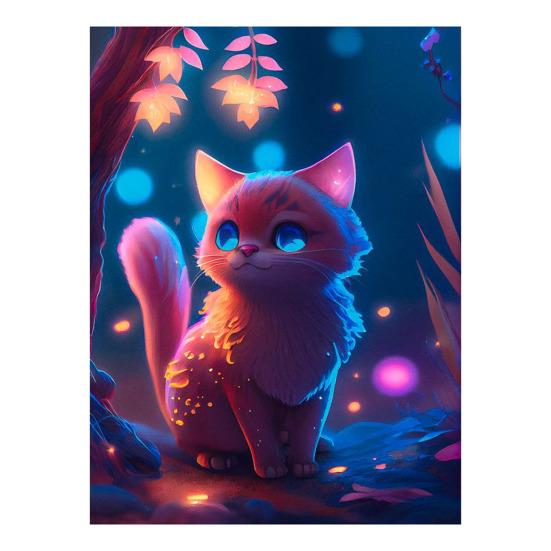 Пейзаж с бриллиантами, милый кот, принт, дизайн, улучшение координации, снятие стресса, мозаика, алмазная вышивка, украшение для дома, сделай сам, подарок