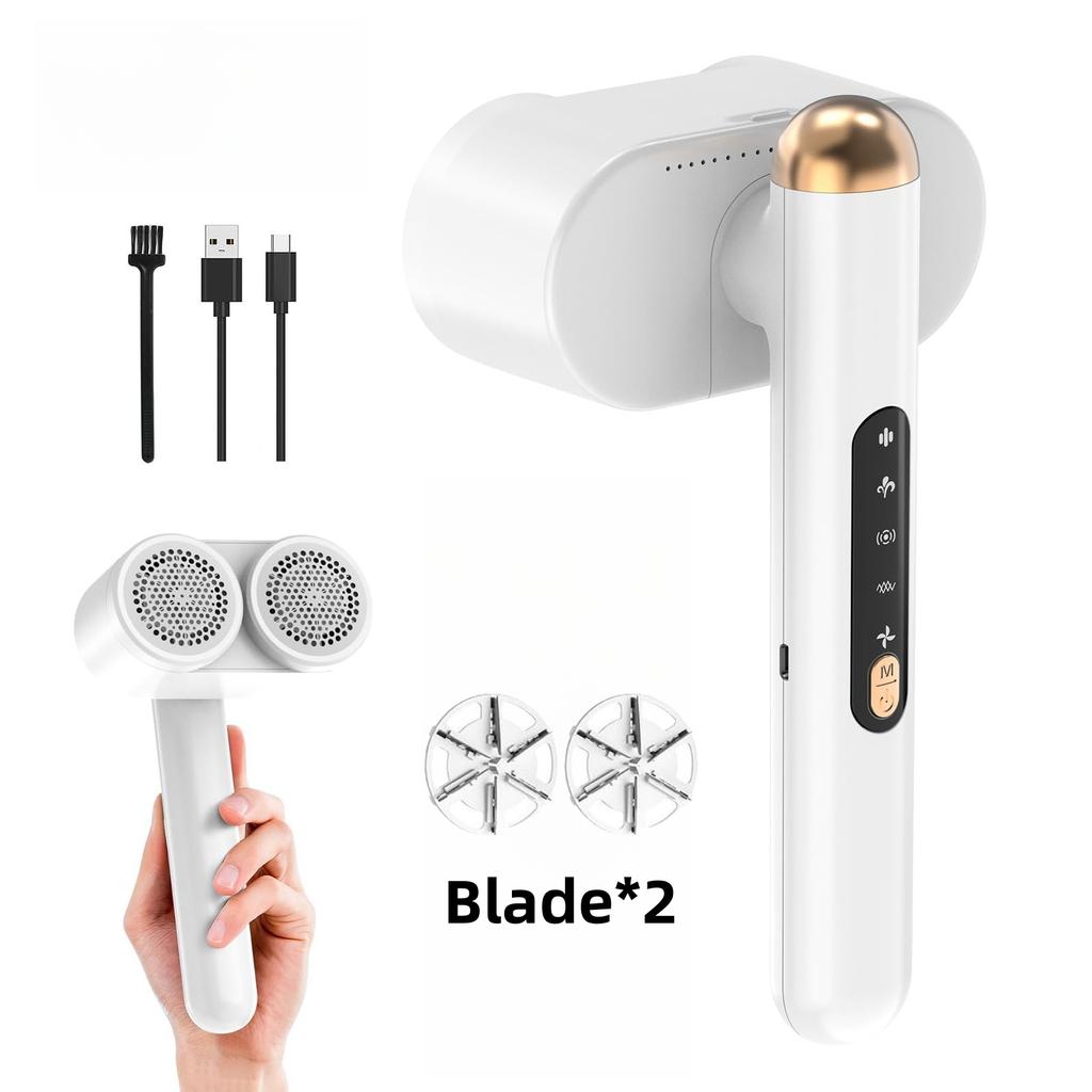 Бритва для ткани, перезаряжаемая, с двумя головками, 4-скоростной режим, вращающаяся ручка, портативная, беспроводная, подходит для штор и свитеров