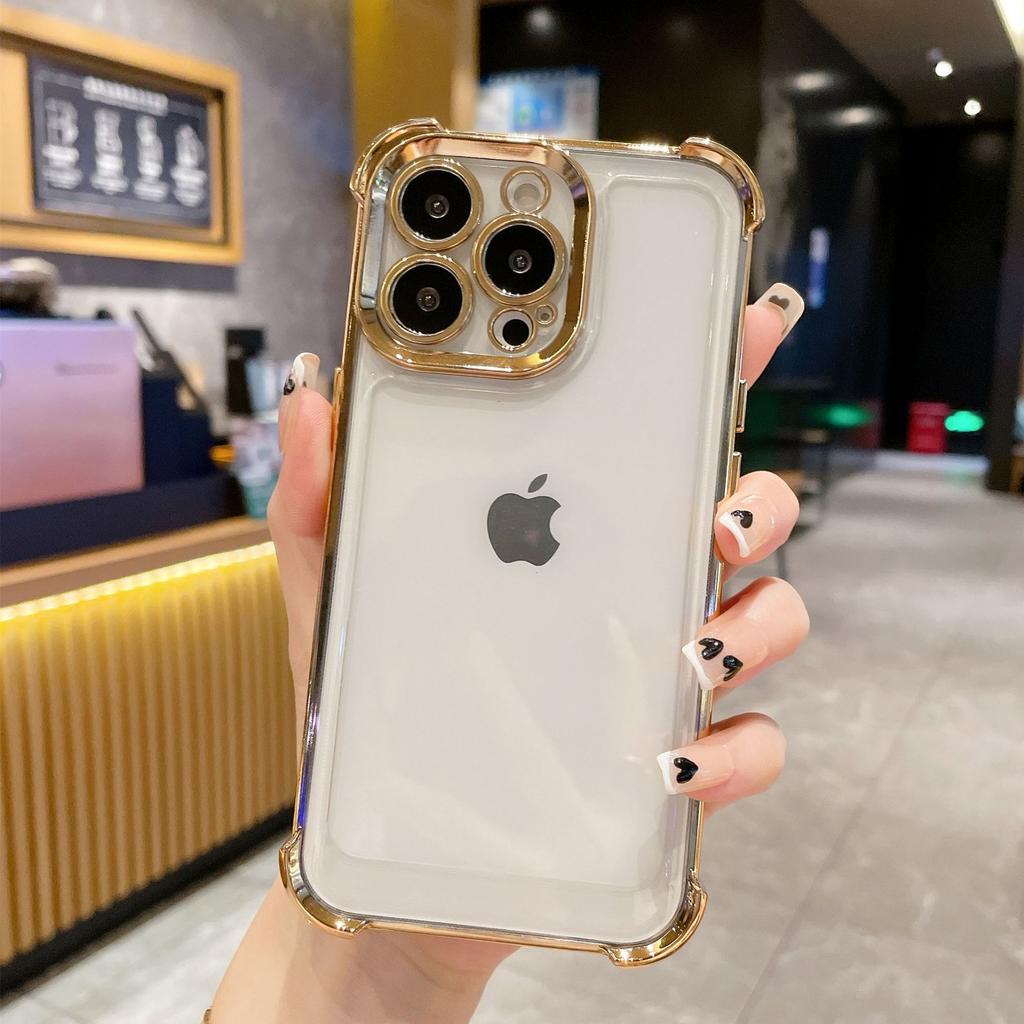 Применимо к iPhone16PROP новый противоударный четырехсторонний гальванизированный космический чехол Apple 15PROMAX Apple 13PROM