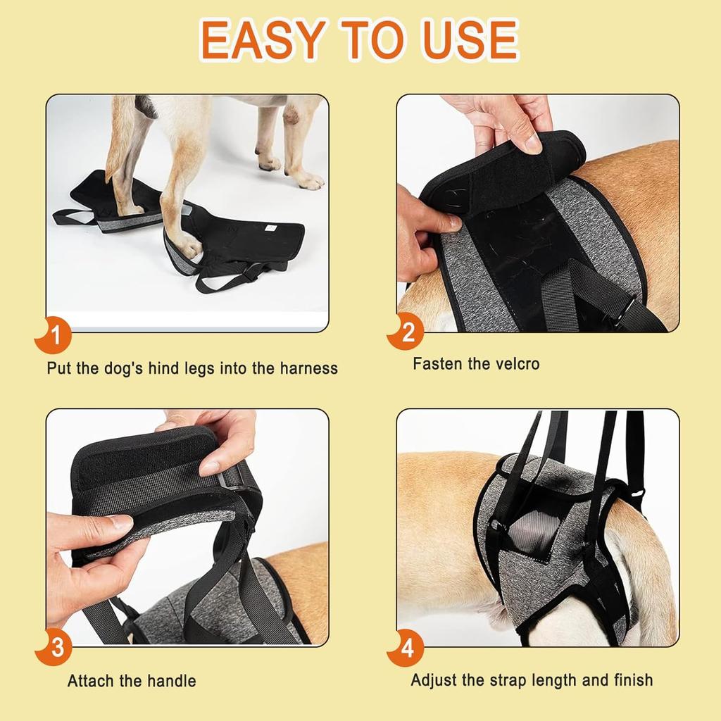 Dog Sling for Large Dogs Hind Leg Support Dog Lift Harness Adjustable Durable Help em up Harness for Weak Back Legs, Elderly, Injured, Senior,