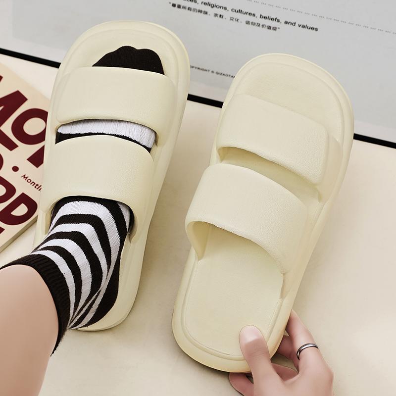 Модные мужские и женские тапочки для ванной Плоские нескользящие однотонные шлепанцы для всей семьи Пляжные тапочки Повседневные сандалии для дома и улицы